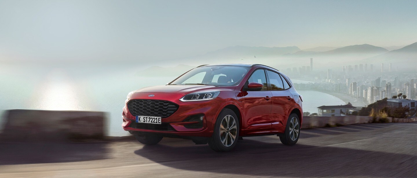 Red Kuga through the road
