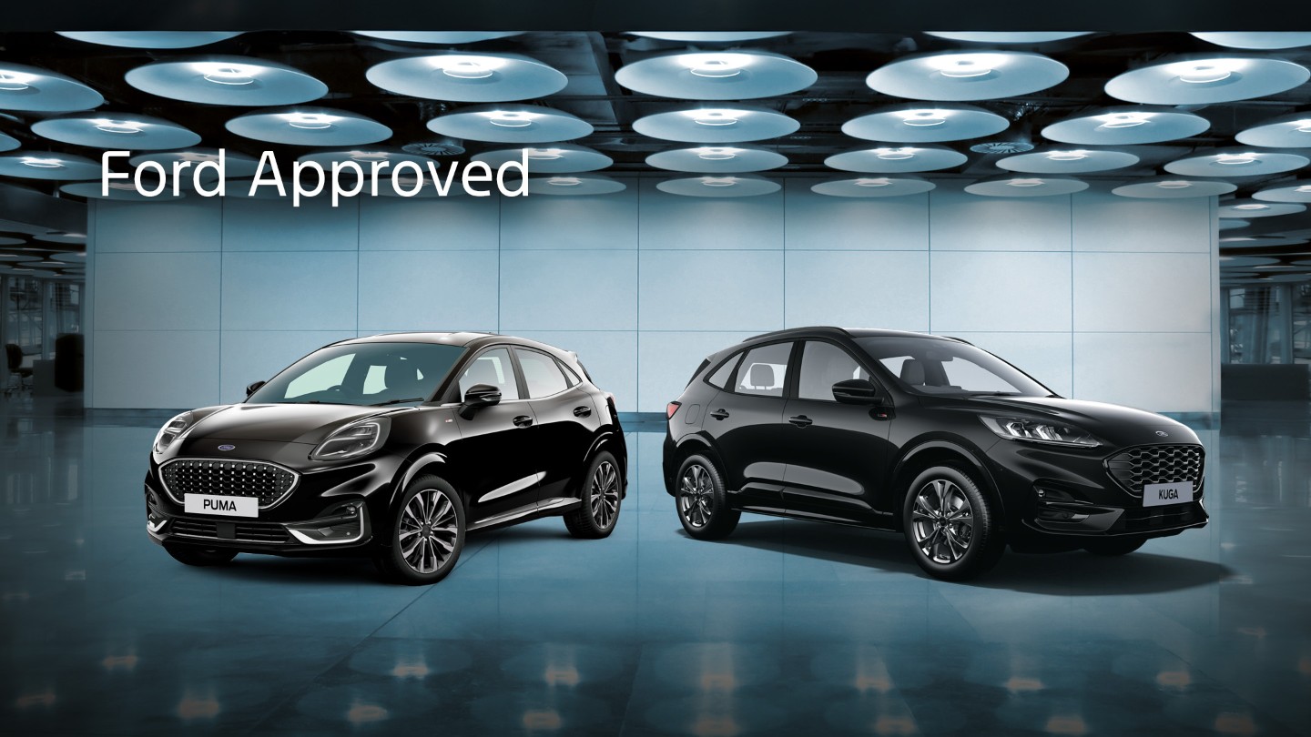 Usato Ford Approved con Ford Puma nera e Ford Kuga nera in promo piano.
