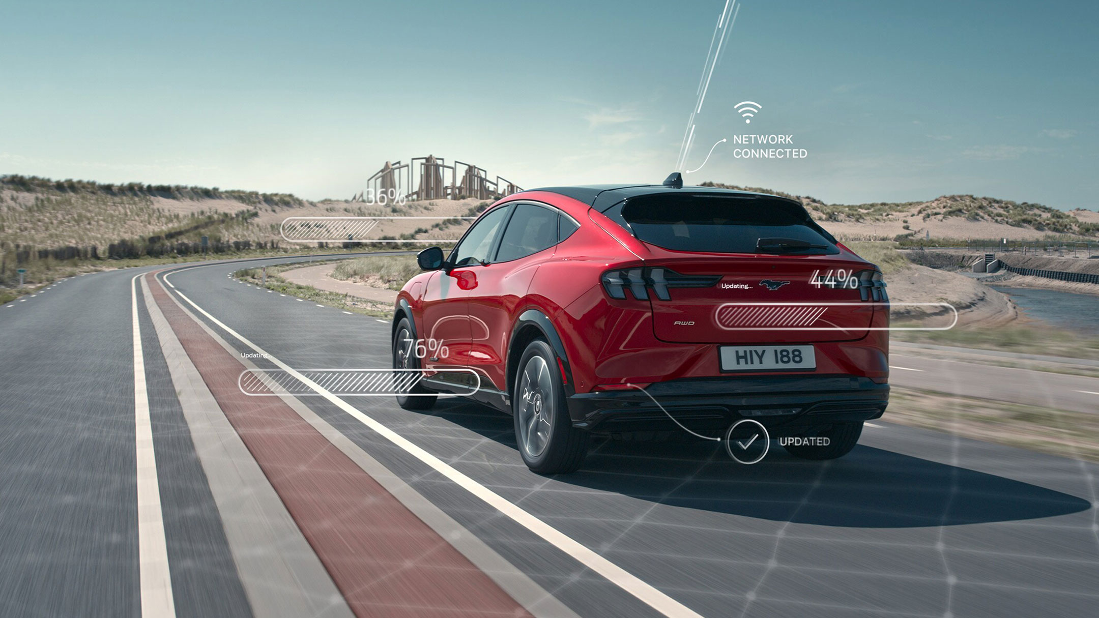 Ford Mustang Mach-E on the road