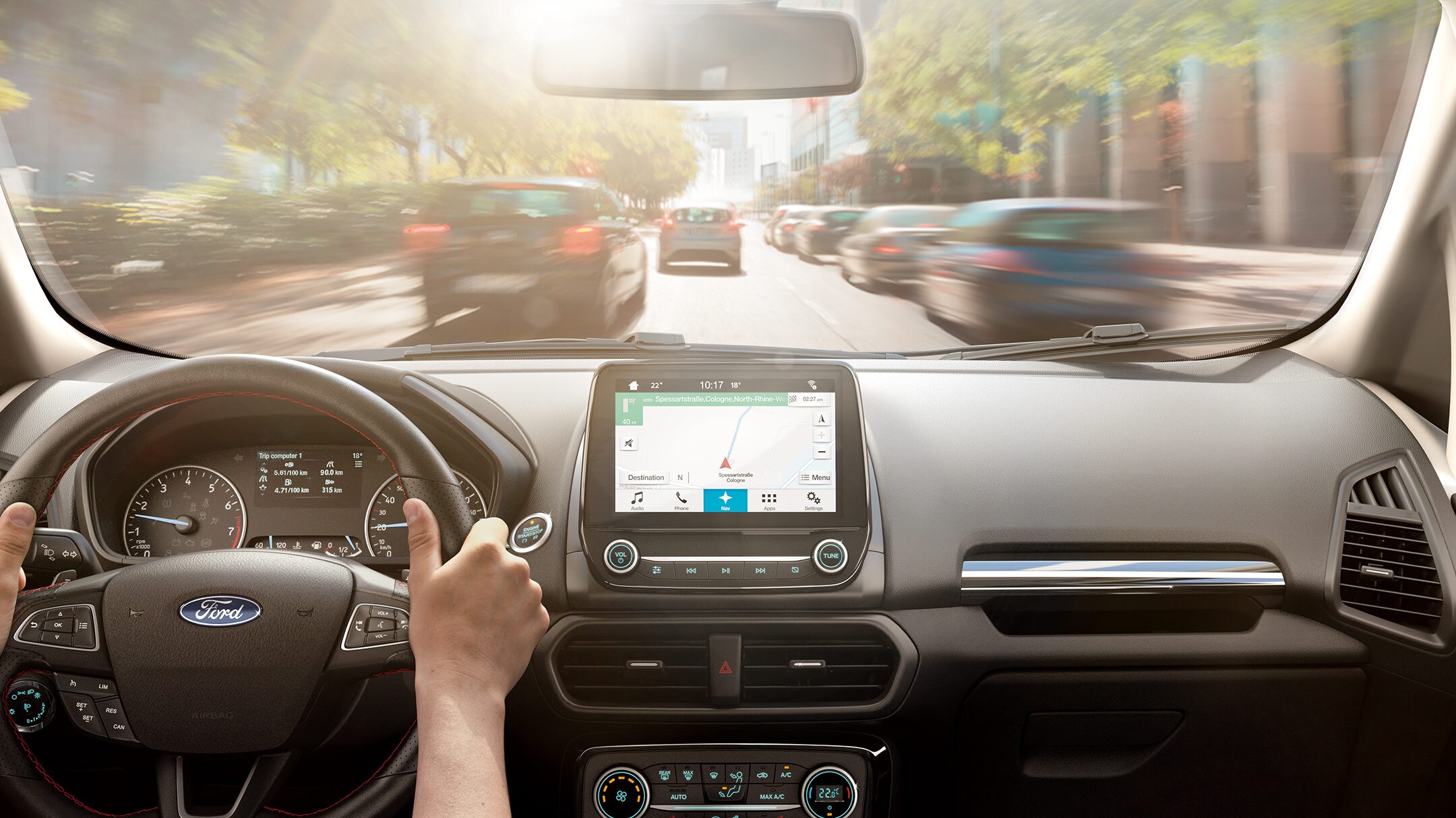 Ford EcoSport interni dal punto di vista del guidatore