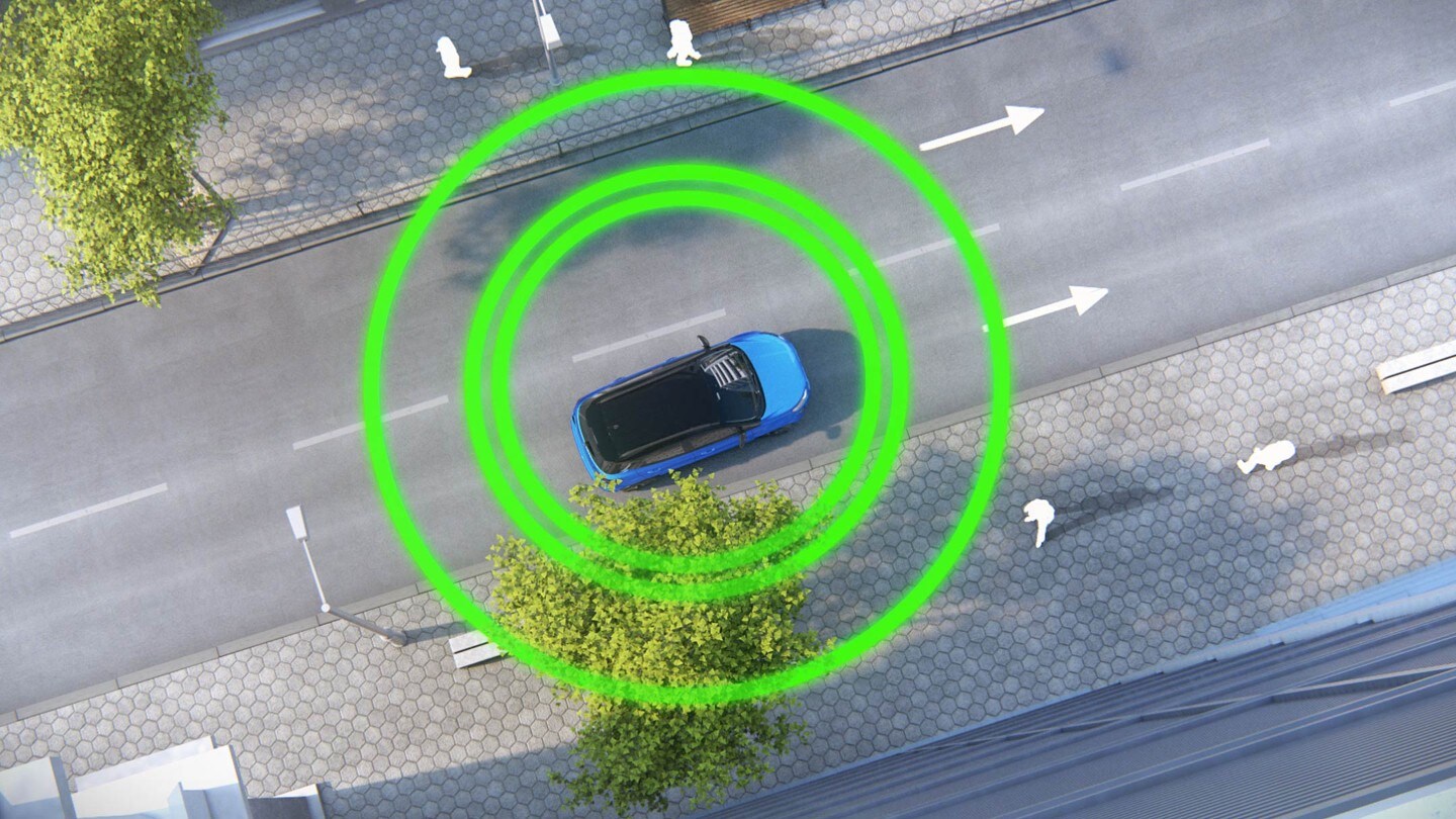 Ford EcoSport blu con SYNC e assistenza di emergenza