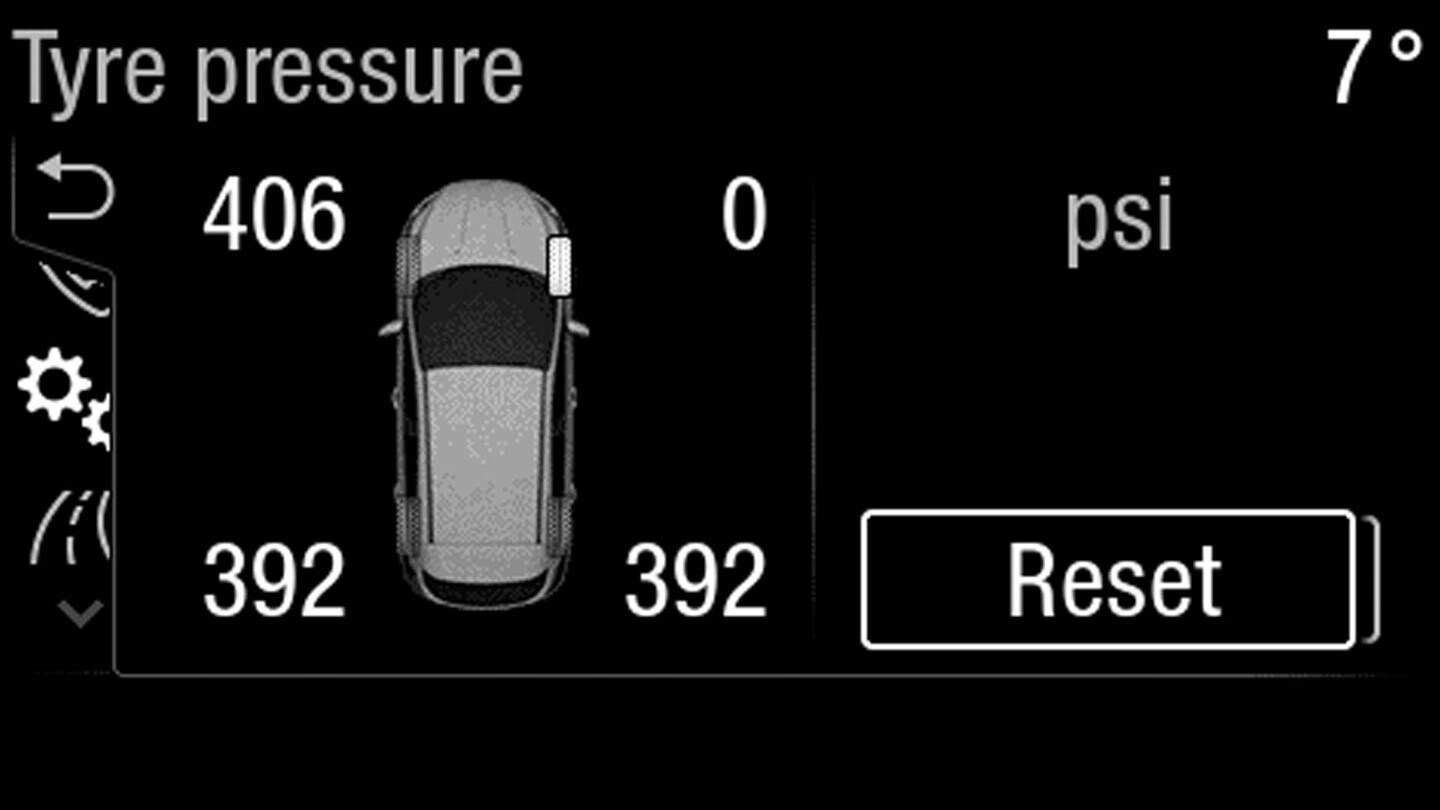 Ford EcoSport dettaglio del sistema di monitoraggio della pressione dei pneumatici