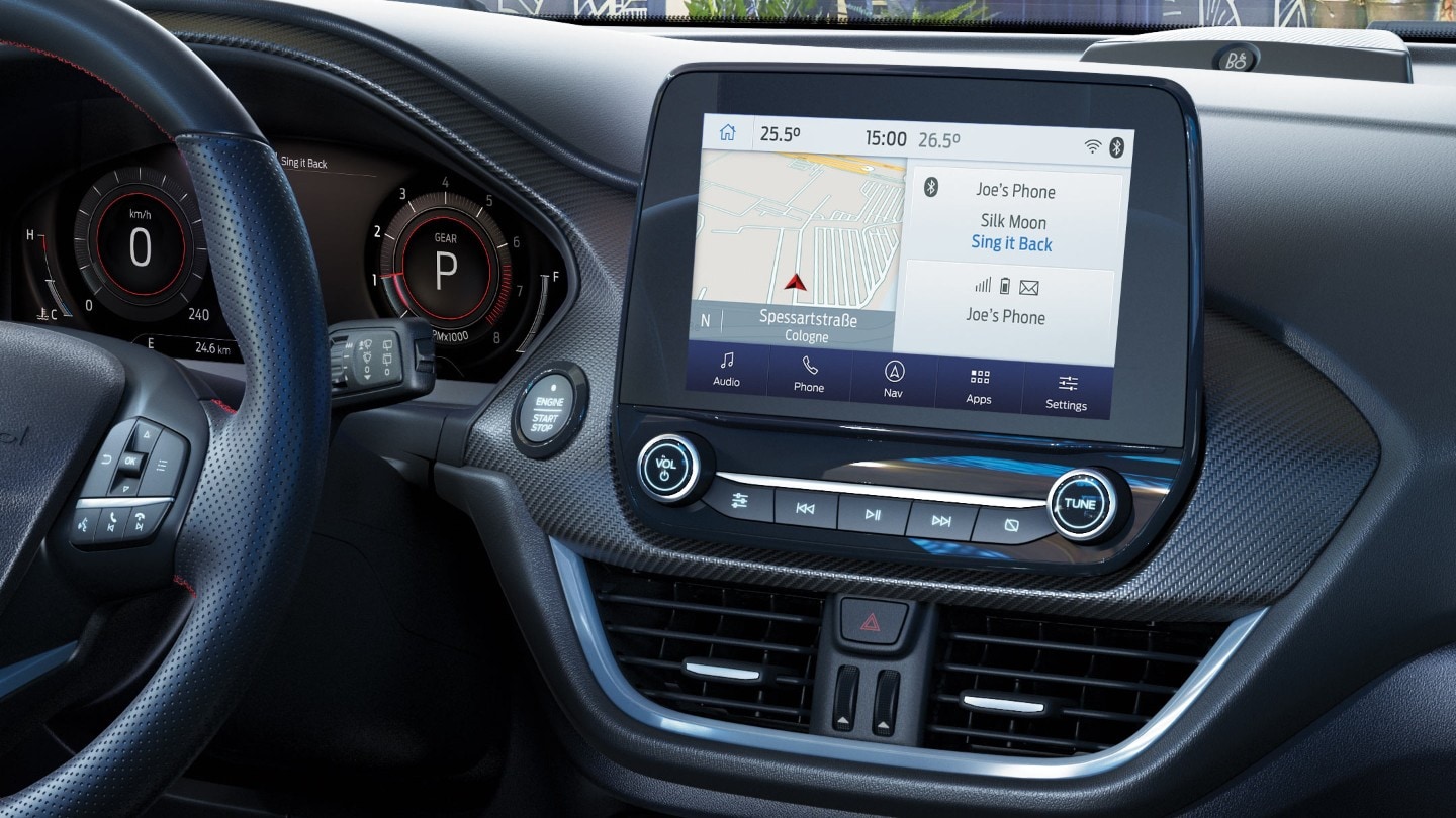 Dettaglio del SYNC3 di Ford Puma