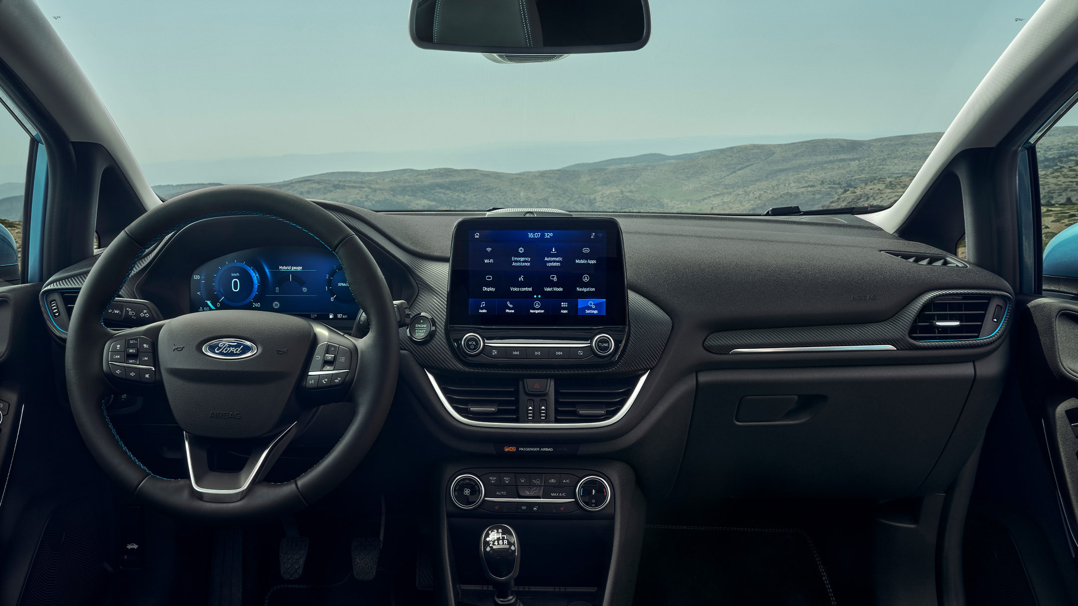 Ford Fiesta interior dashboard view
