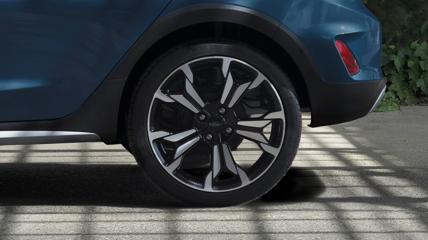 Ford Fiesta showing exclusive front alloy wheel