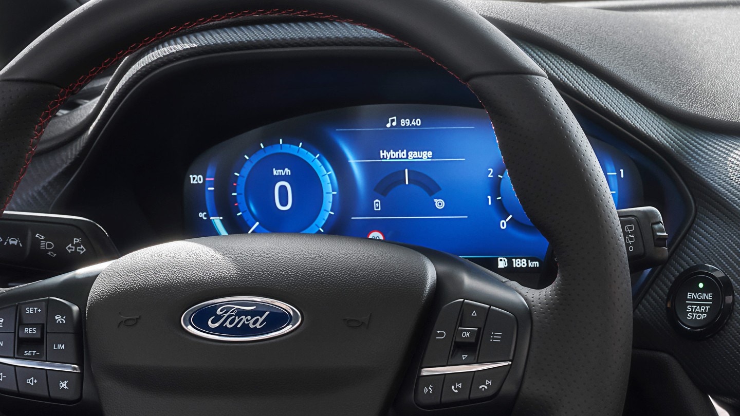 Ford Fiesta showing digital instrument cluster