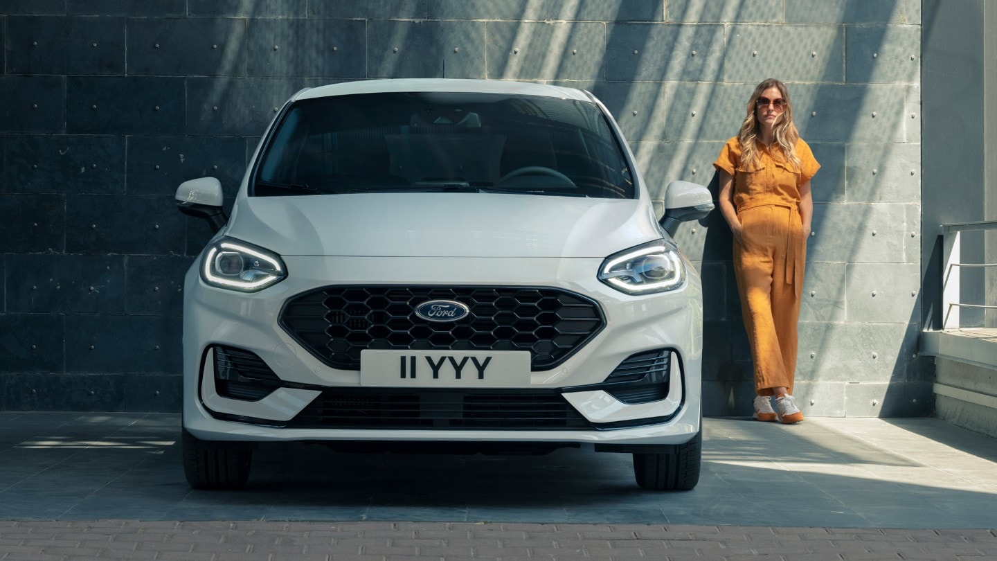 Ford Fiesta showing distinctive front grille