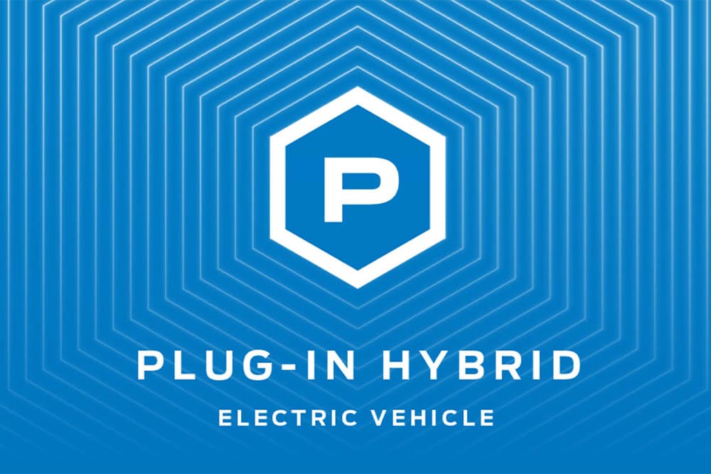 Plug-in hybrid electric vehicle logo.