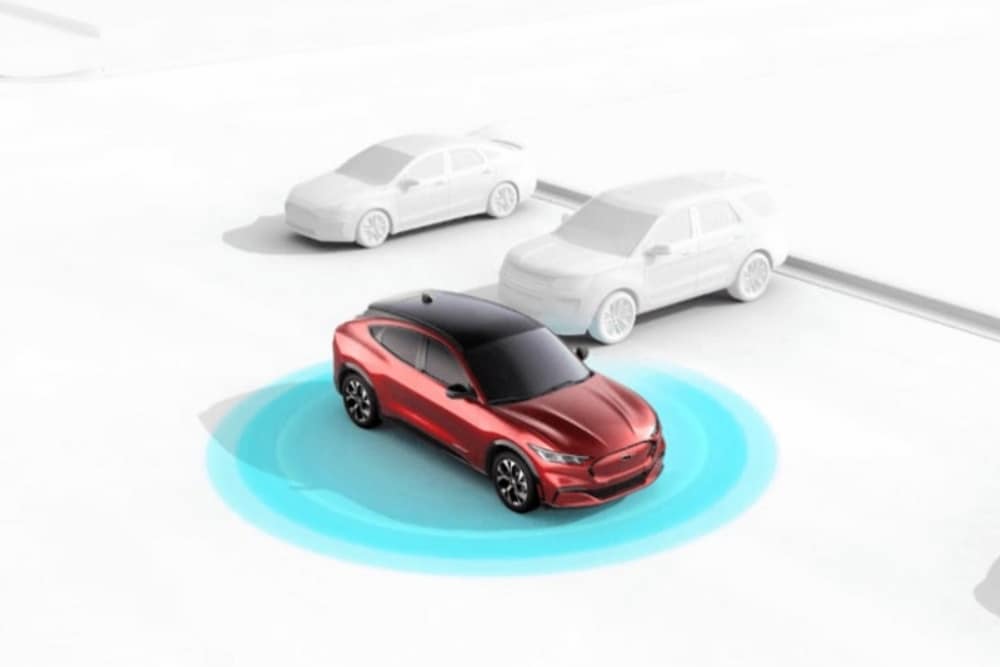 Un'infografica della tecnologia Ford Co-pilot 360 assist. 