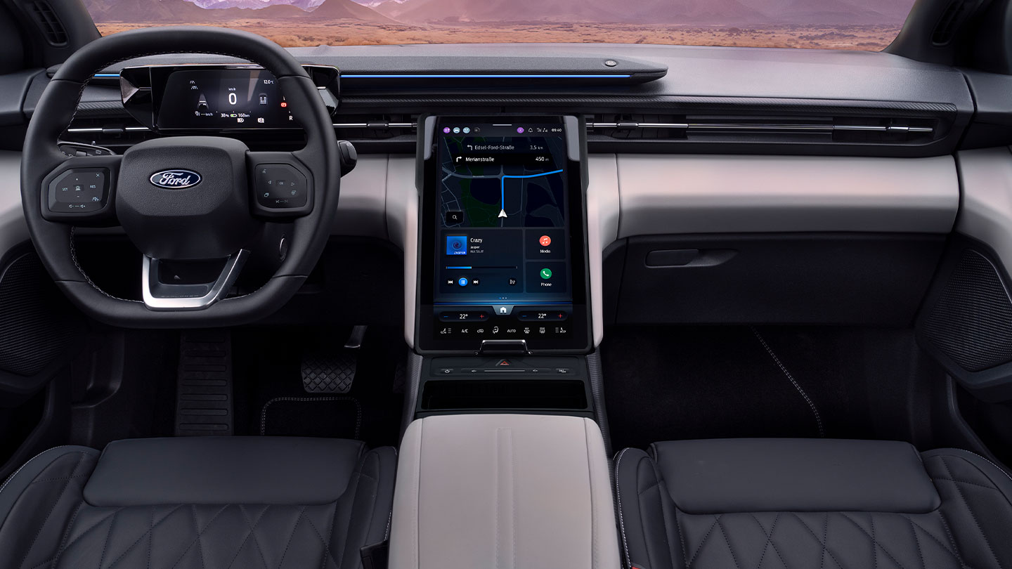 Primo piano dello schermo 14.6" SYNC Move Touchscreen del Ford Explorer.