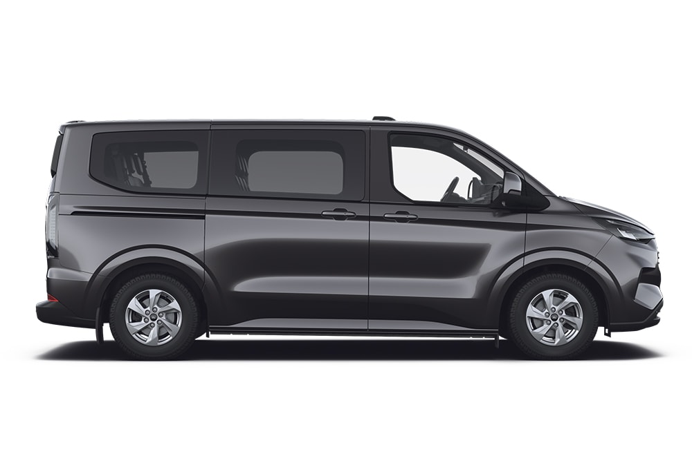Ford Tourneo Custom nero, parte della gamma Ford di multispazio e monovolume.