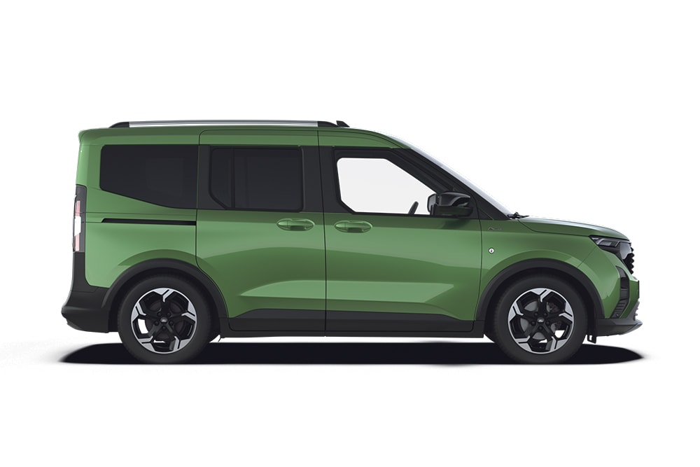 Ford Tourneo Courier versione verde, parte della gamma Ford di multispazio e monovolume.