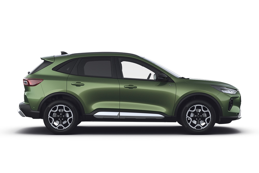 Una Ford Kuga verde, parte della gamma di SUV Ford.