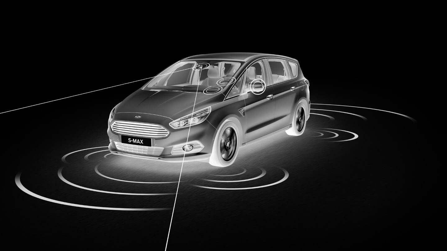 Ford S-MAX che mostra la tecnologia Intelligent Protection System