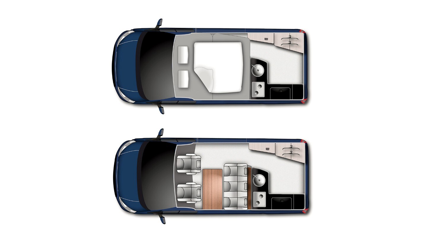 Planimetria interna Ford Transit Custom Nugget