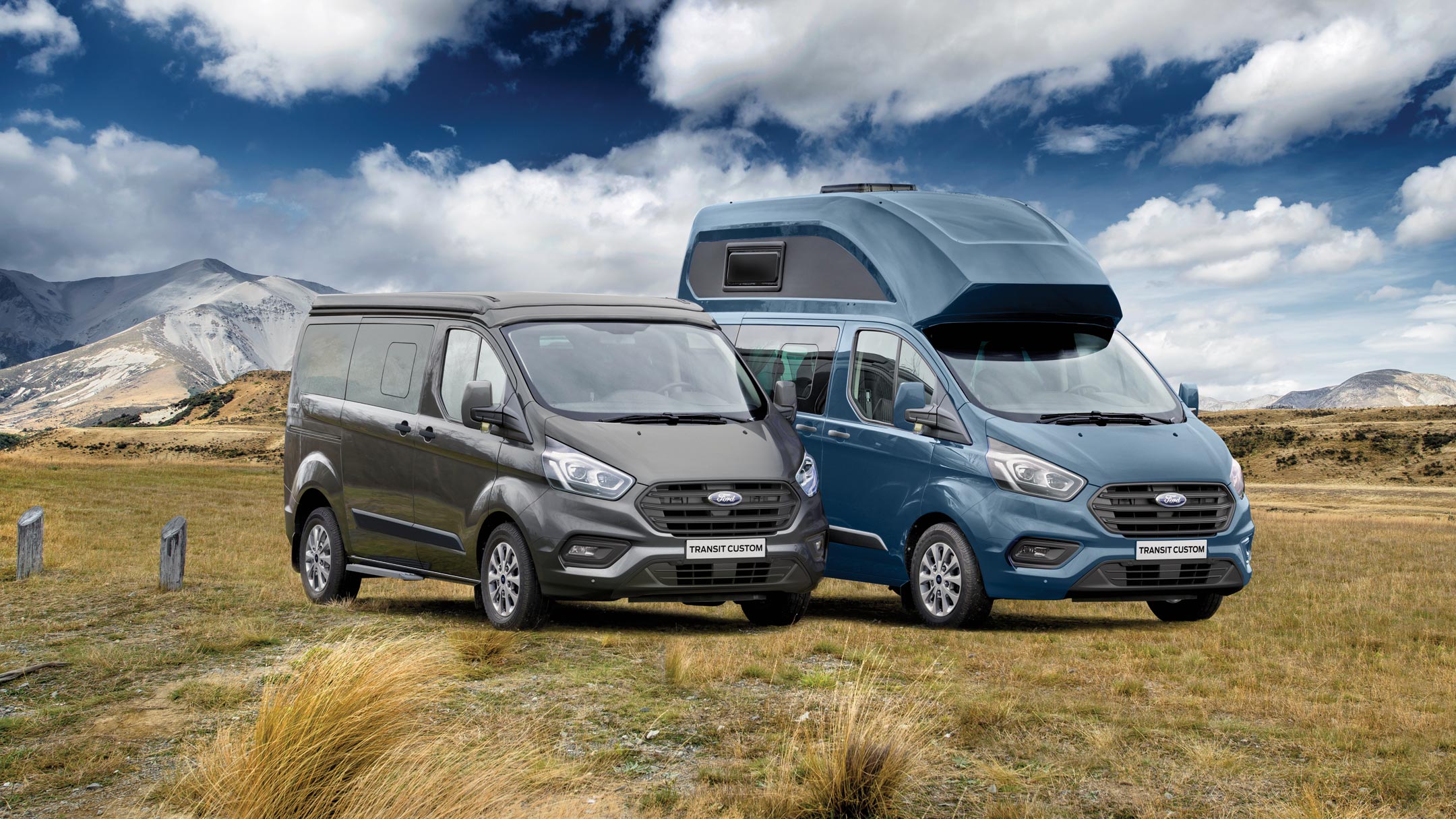 Transit Custom Nugget nei colori nero e blu