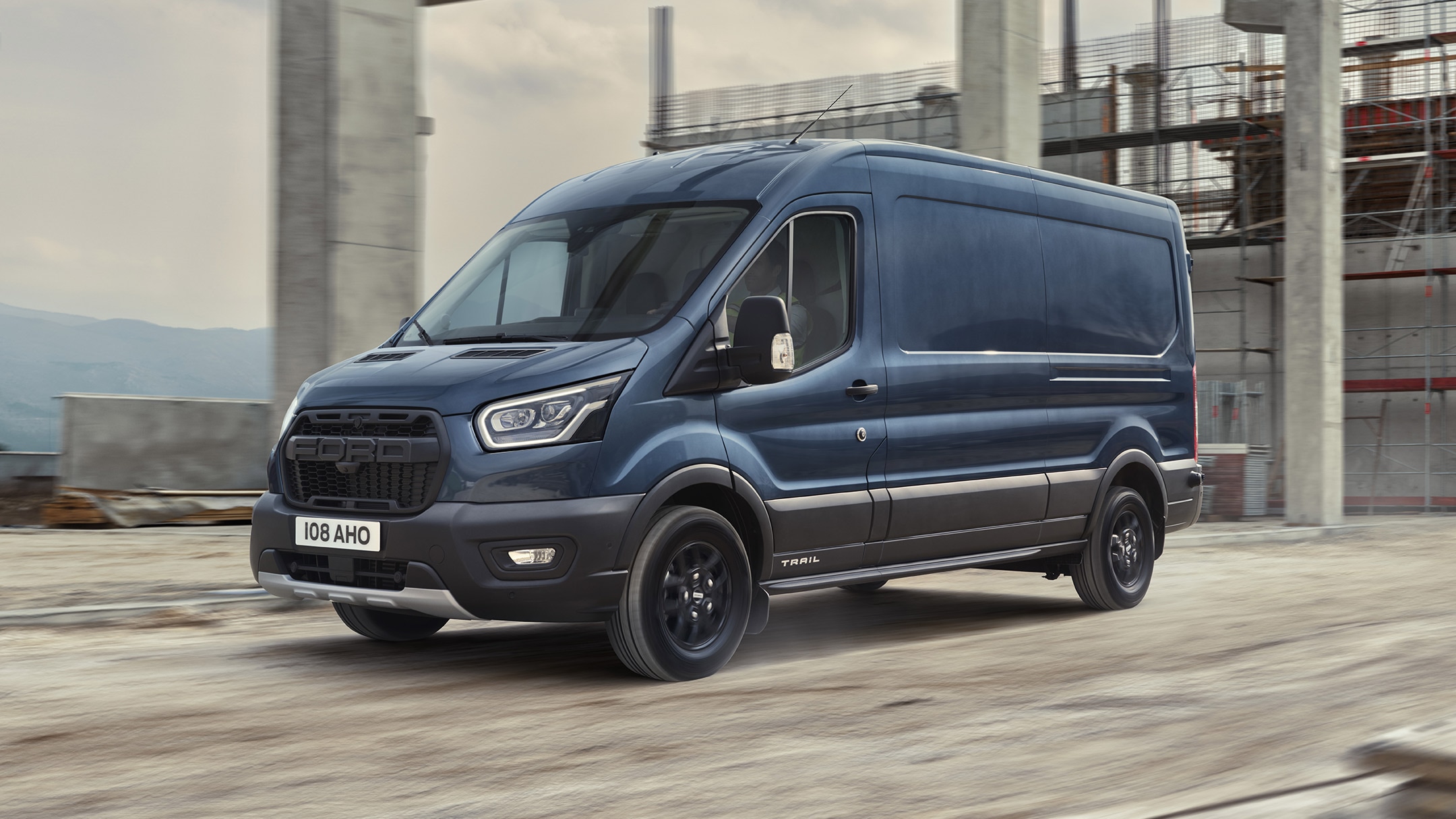 Ford Transit parked on construction site