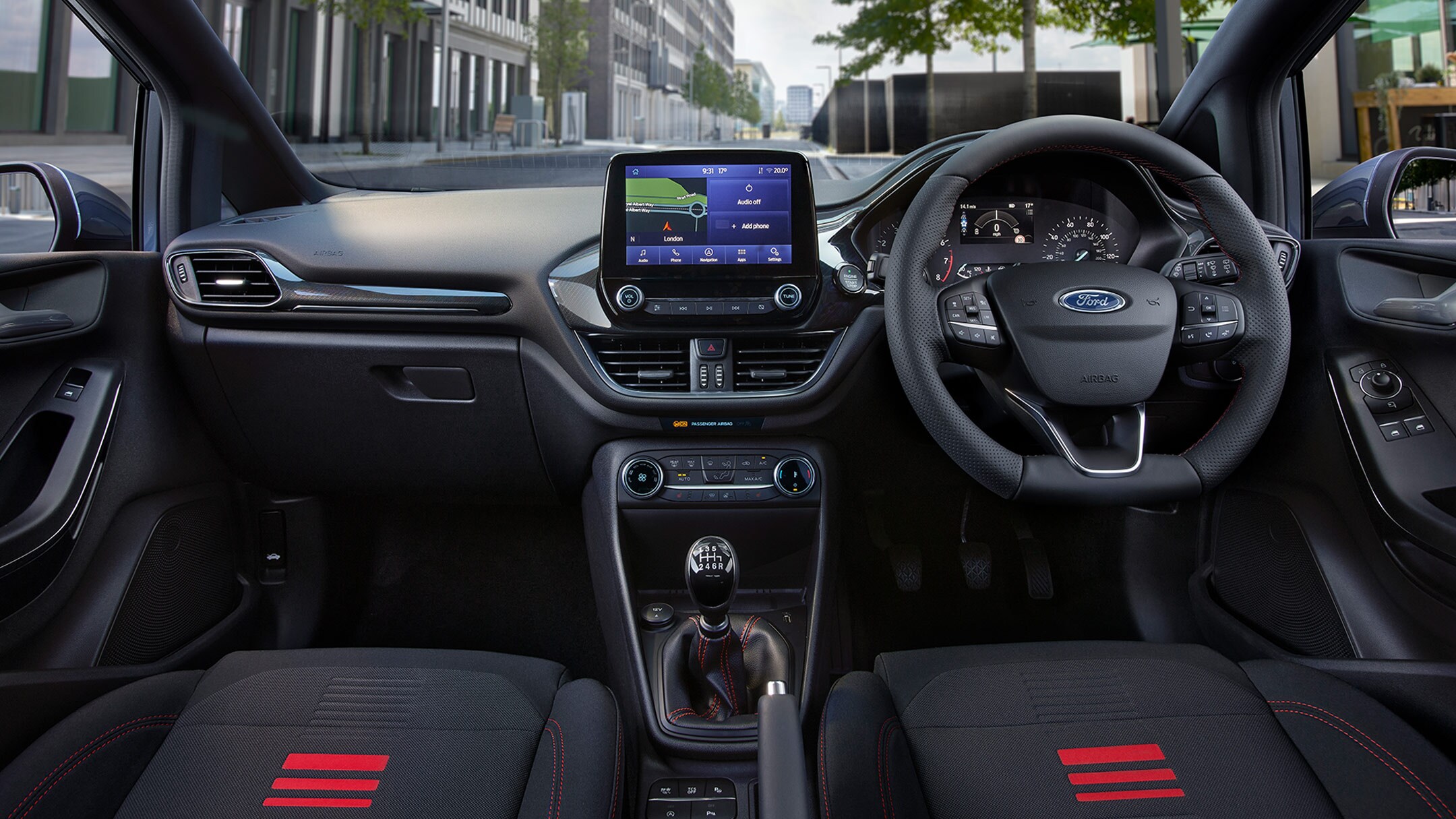 Ford Fiesta Van interior front cockpit view Ford Fiesta Van interior front cockpit view