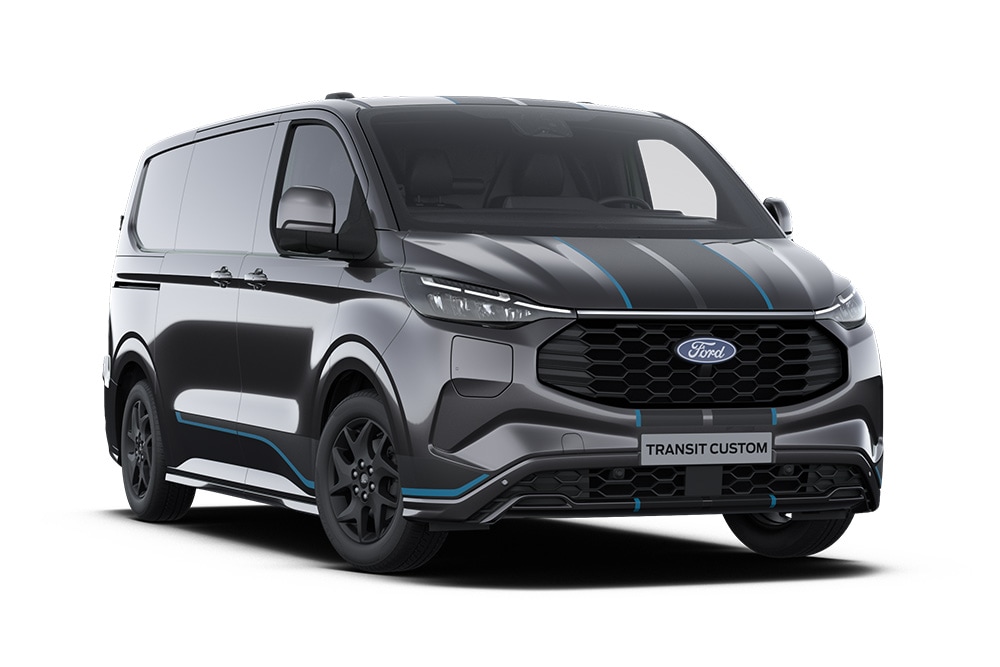 Ford Transit Custom PHEV Sport grigio scuro.