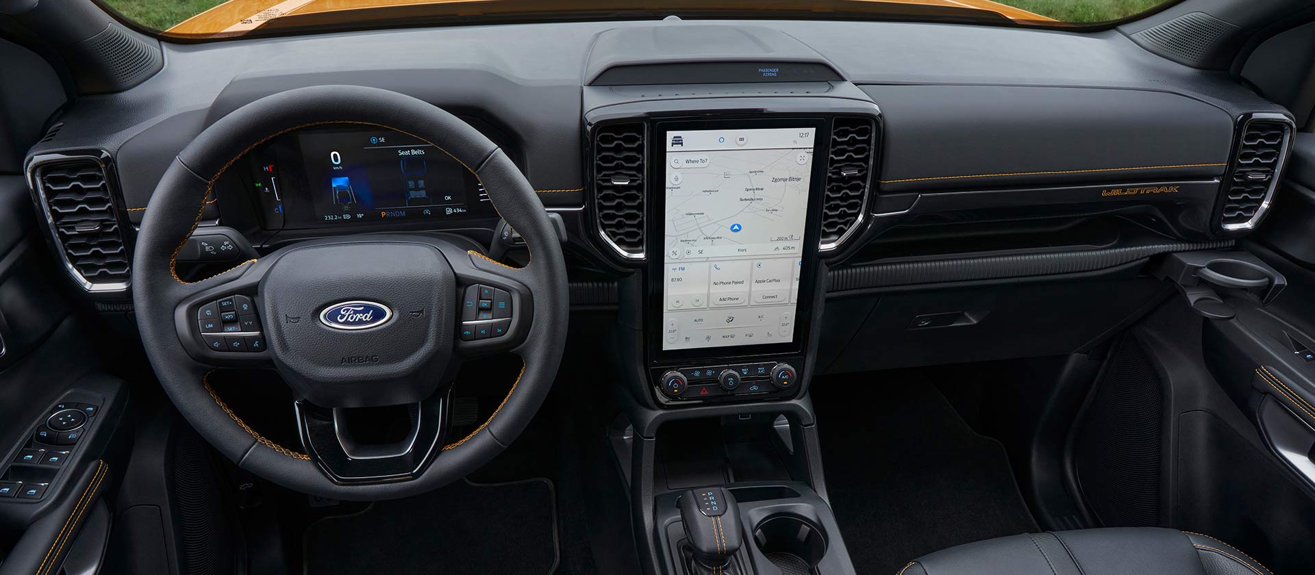 Sedili anteriori del Ford Ranger Wildtrak con sedile del conducente regolabile a 6 o 8 posizioni.