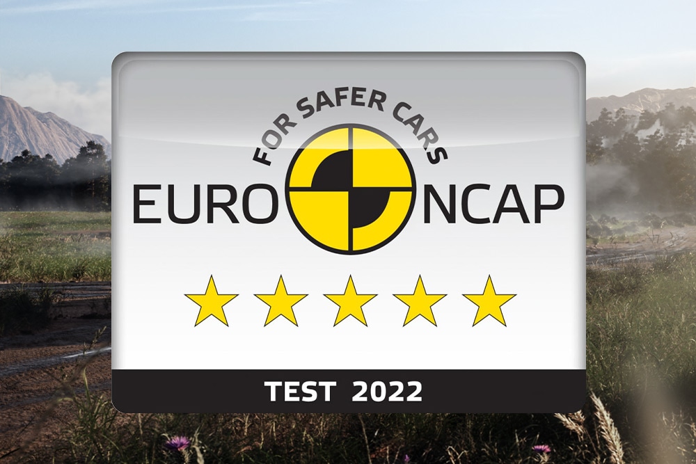 Marchio di sicurezza Euro NCAP a 5 stelle per il Ford Ranger, testato nel 2022.