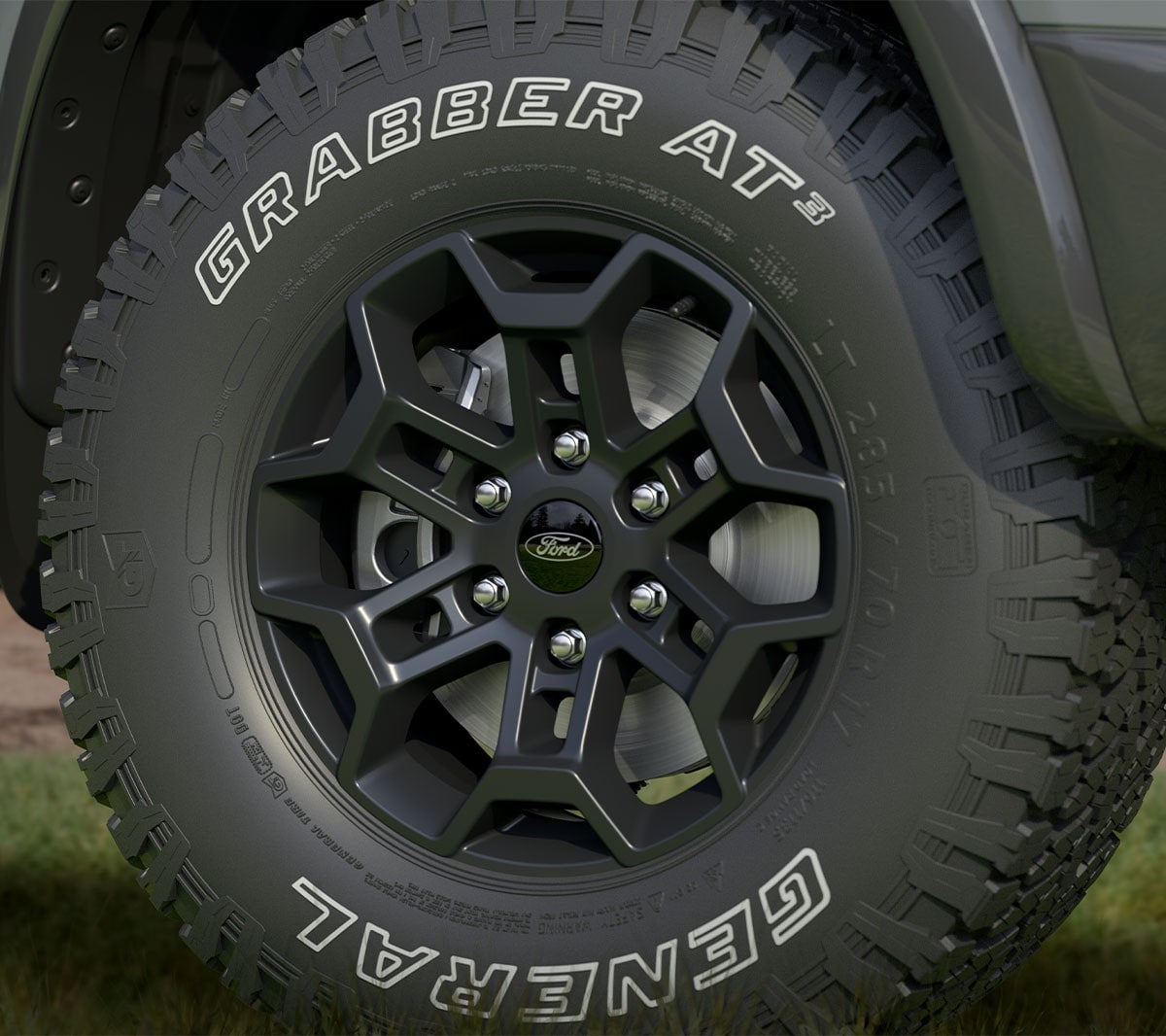 All-New Ranger Tremor black alloy wheel detail