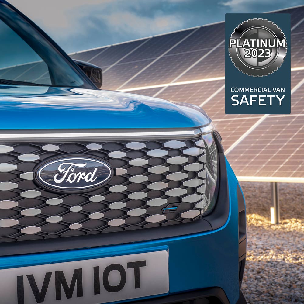 Griglia anteriore e stemma Ford E-Transit Courier Blu
