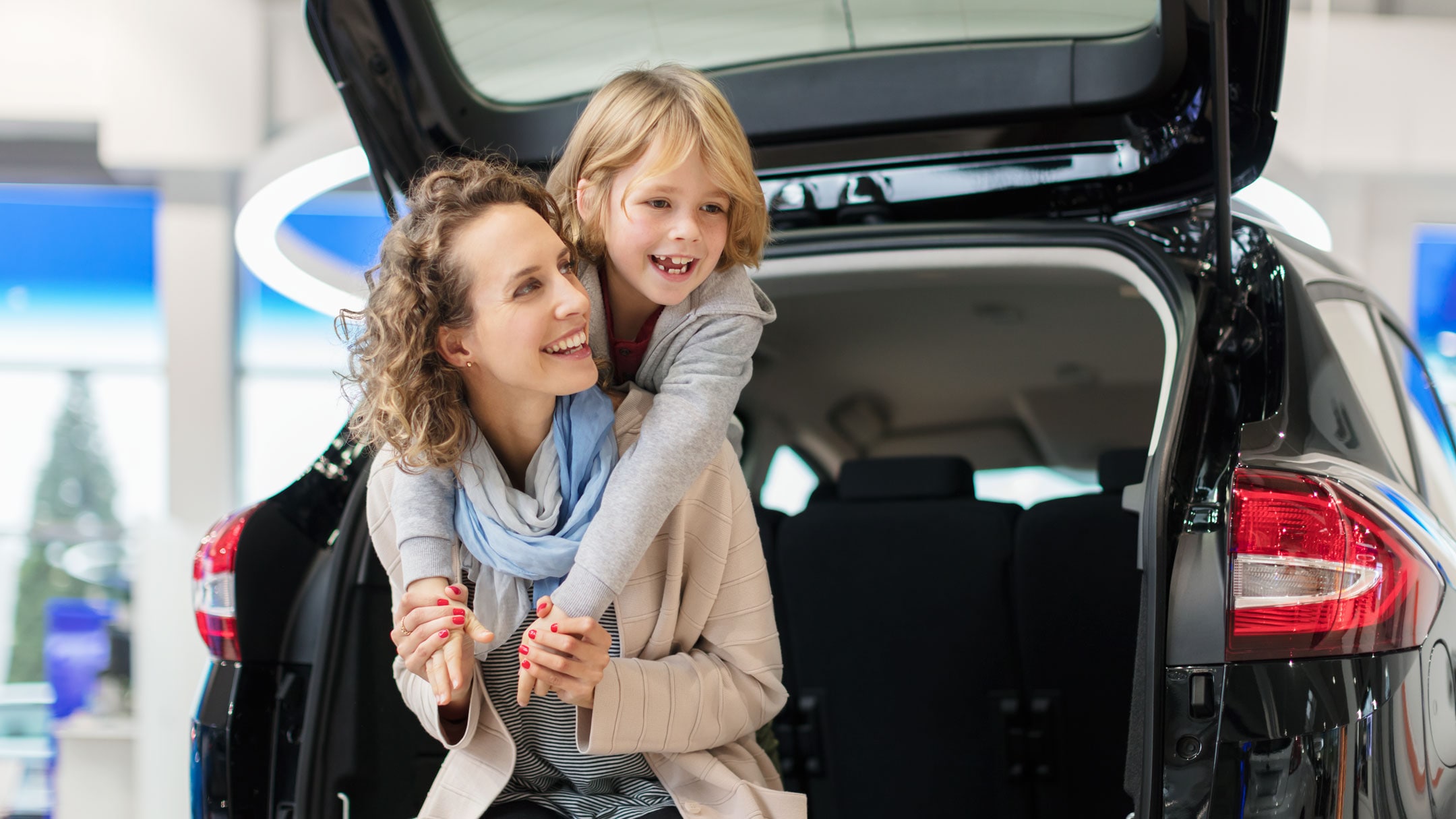 Mother and Son at Ford Dealer