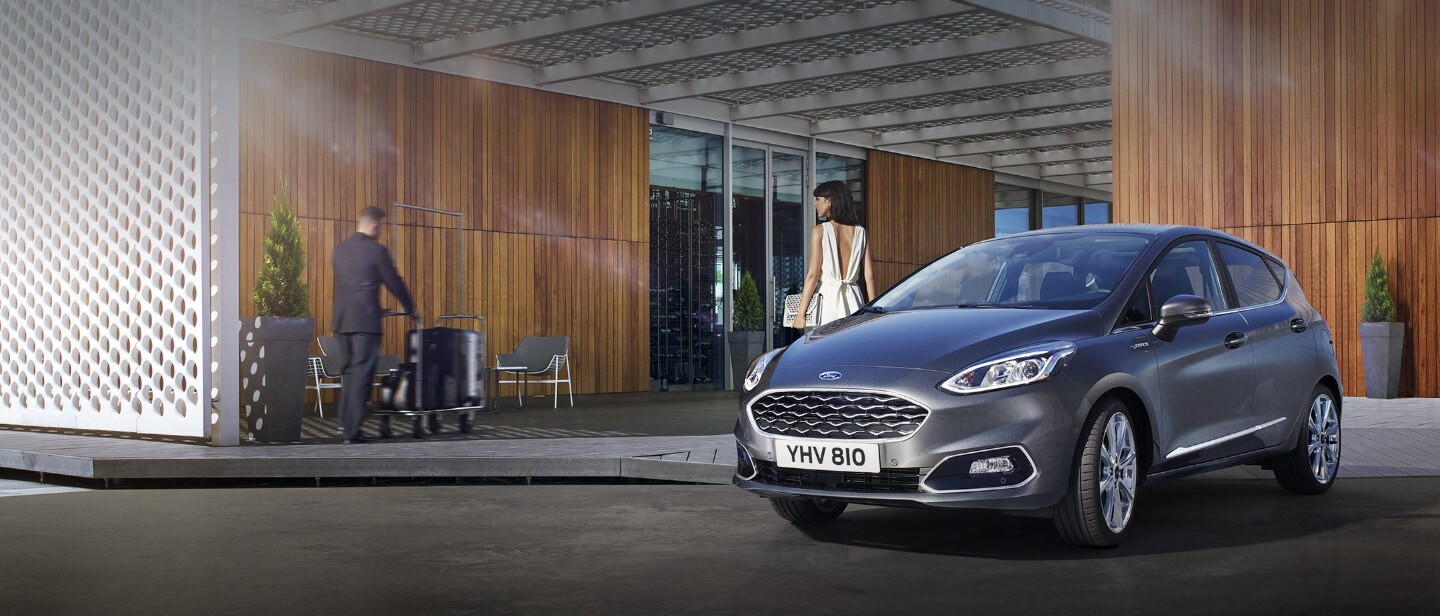 Grey Ford Fiesta Vignale parked Grey Ford Fiesta Vignale parked